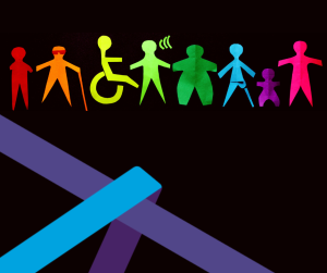 Black image showing people with various disabilities